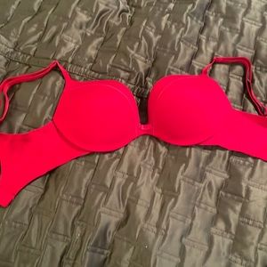 Victoria’s Secret red Plunge bra.